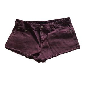 Maroon Cutoff Shorts